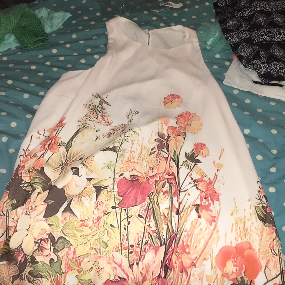 Light pink dress with floral pattern